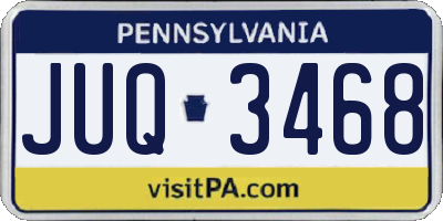 PA license plate JUQ3468