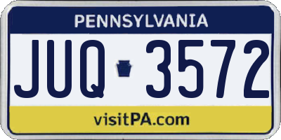 PA license plate JUQ3572