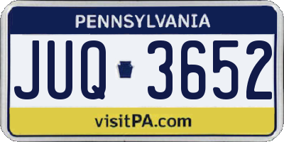 PA license plate JUQ3652