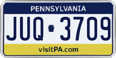 PA license plate JUQ3709