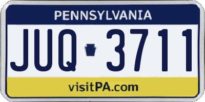PA license plate JUQ3711