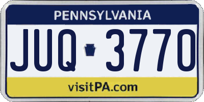 PA license plate JUQ3770