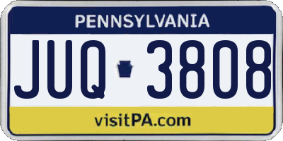 PA license plate JUQ3808