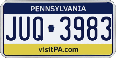 PA license plate JUQ3983