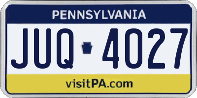 PA license plate JUQ4027