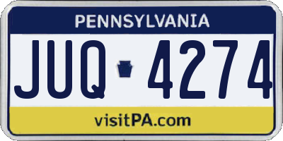 PA license plate JUQ4274