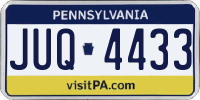 PA license plate JUQ4433