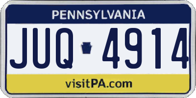 PA license plate JUQ4914