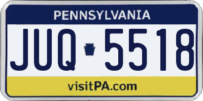 PA license plate JUQ5518