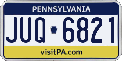 PA license plate JUQ6821