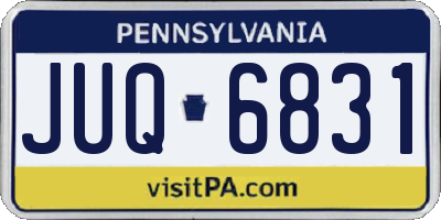 PA license plate JUQ6831