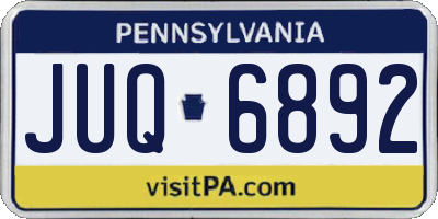 PA license plate JUQ6892