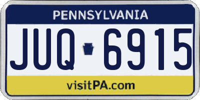 PA license plate JUQ6915