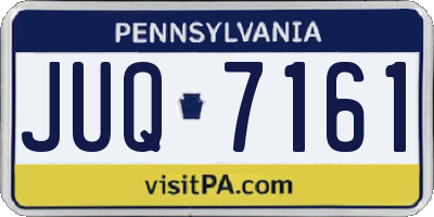 PA license plate JUQ7161