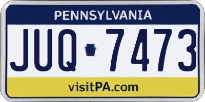 PA license plate JUQ7473