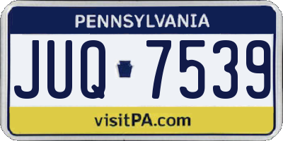PA license plate JUQ7539