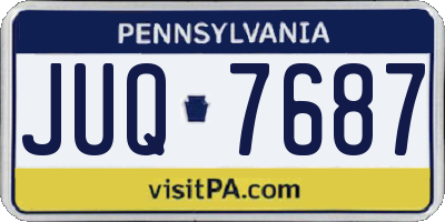 PA license plate JUQ7687