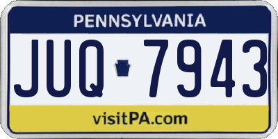 PA license plate JUQ7943
