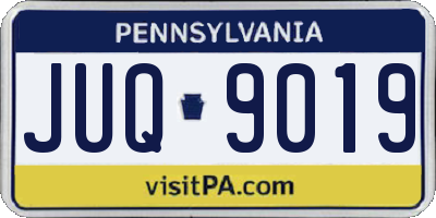 PA license plate JUQ9019