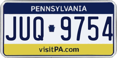 PA license plate JUQ9754