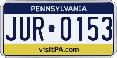 PA license plate JUR0153