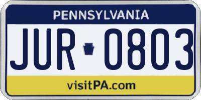 PA license plate JUR0803