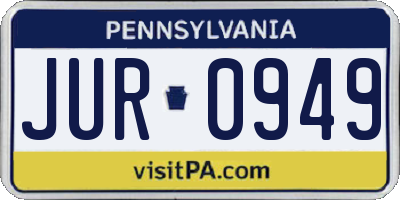 PA license plate JUR0949