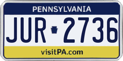 PA license plate JUR2736