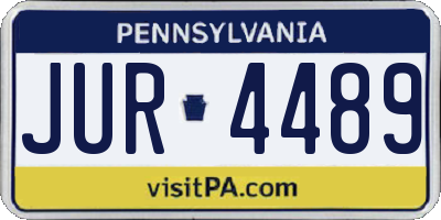 PA license plate JUR4489