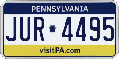 PA license plate JUR4495