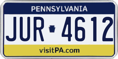 PA license plate JUR4612