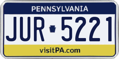 PA license plate JUR5221