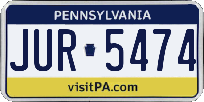 PA license plate JUR5474