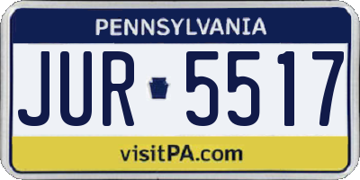 PA license plate JUR5517