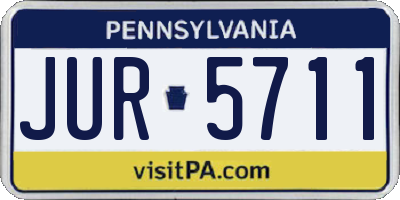 PA license plate JUR5711