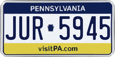 PA license plate JUR5945
