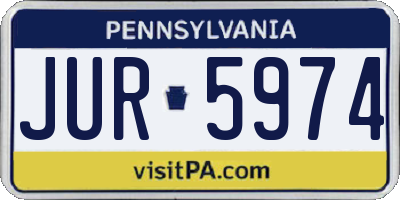 PA license plate JUR5974