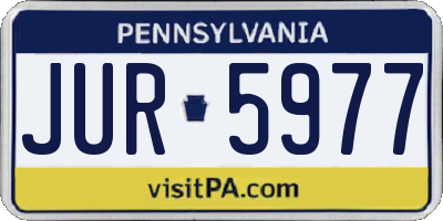 PA license plate JUR5977