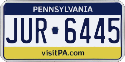 PA license plate JUR6445