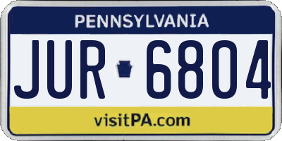 PA license plate JUR6804