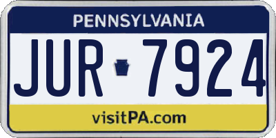 PA license plate JUR7924