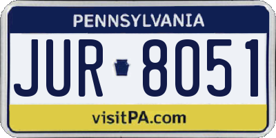PA license plate JUR8051