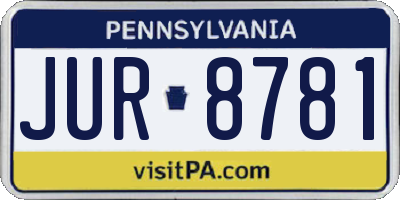 PA license plate JUR8781
