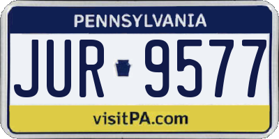PA license plate JUR9577