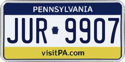 PA license plate JUR9907