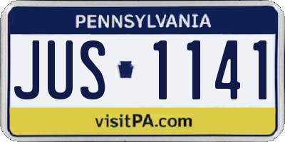 PA license plate JUS1141