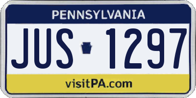 PA license plate JUS1297