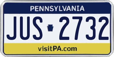 PA license plate JUS2732