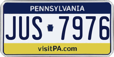 PA license plate JUS7976