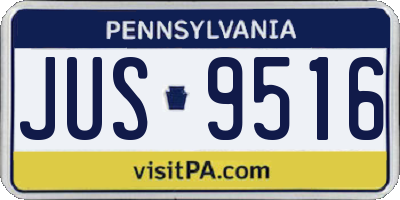 PA license plate JUS9516
